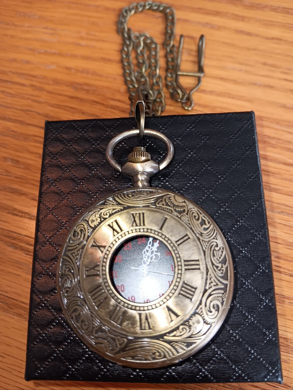 Antique-Style Brass Pocket Watch - Men's Accessory in Brass Tone. Working?